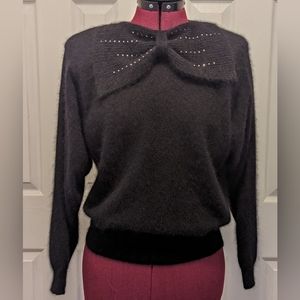 Vintage Black Angora & Wool Sweater
